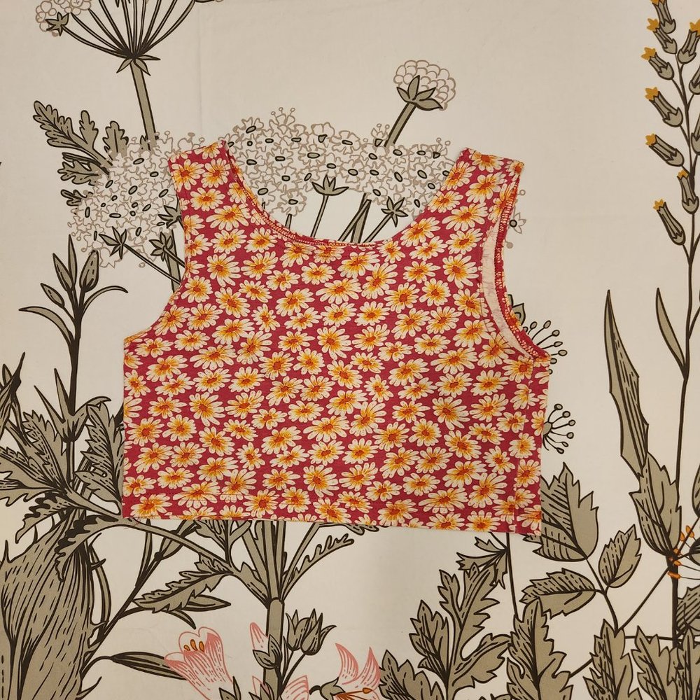 Vintage floral cropped tank
